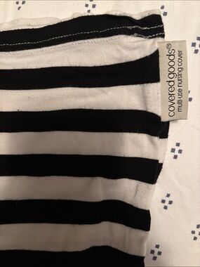 covered goods Black & White Striped Multi-Use Nursing Cover
